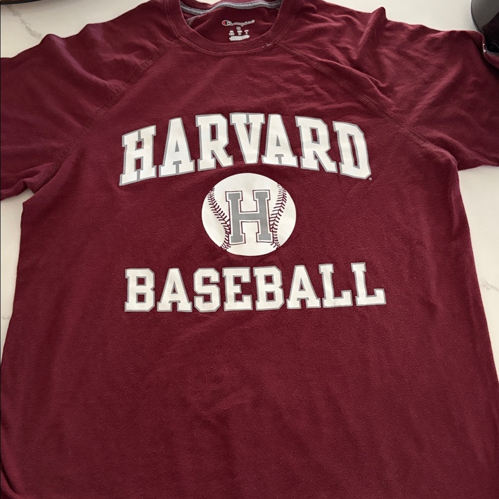 Champion Maroon Harvard Baseball Tee m